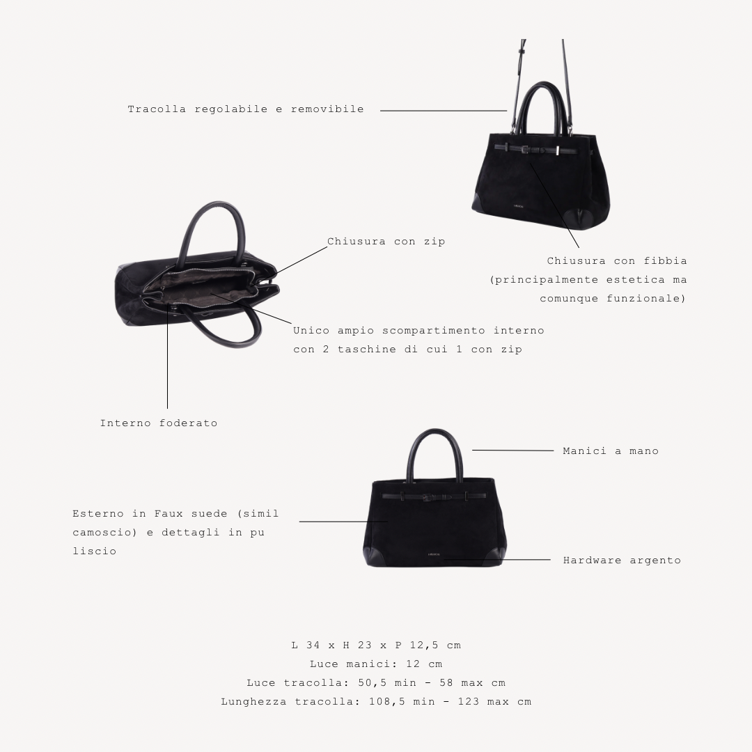 BORSA A MANO MINA BLACK SILVER