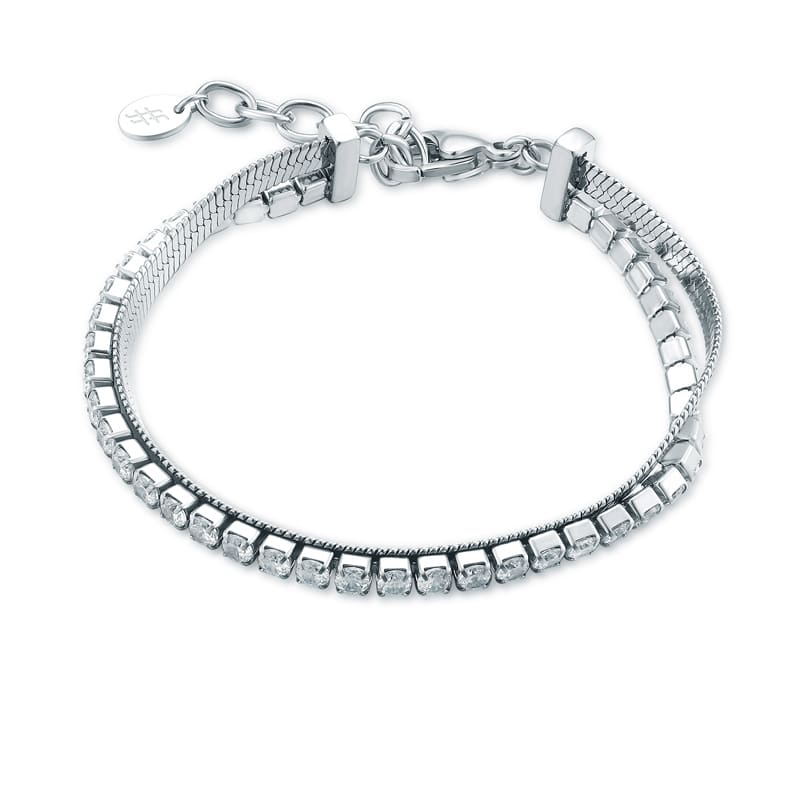 BRACCIALE DOPPIO CON TENNIS 3MM E CATENA SICKLE