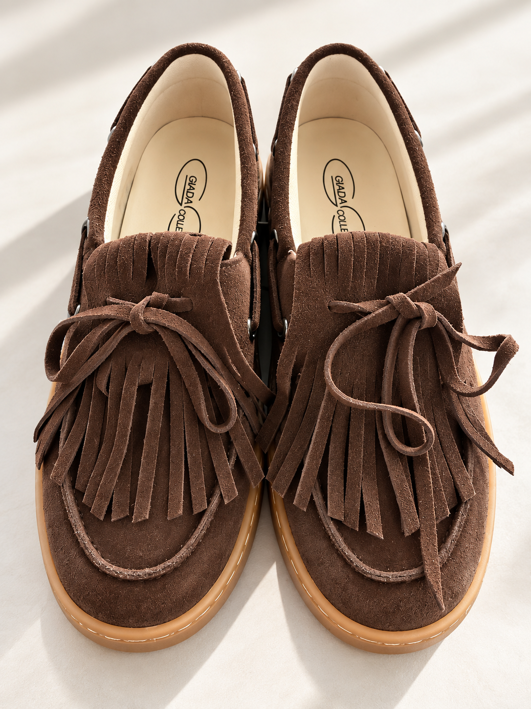 MOCASSINO CHOCOLATE CON FRANGE