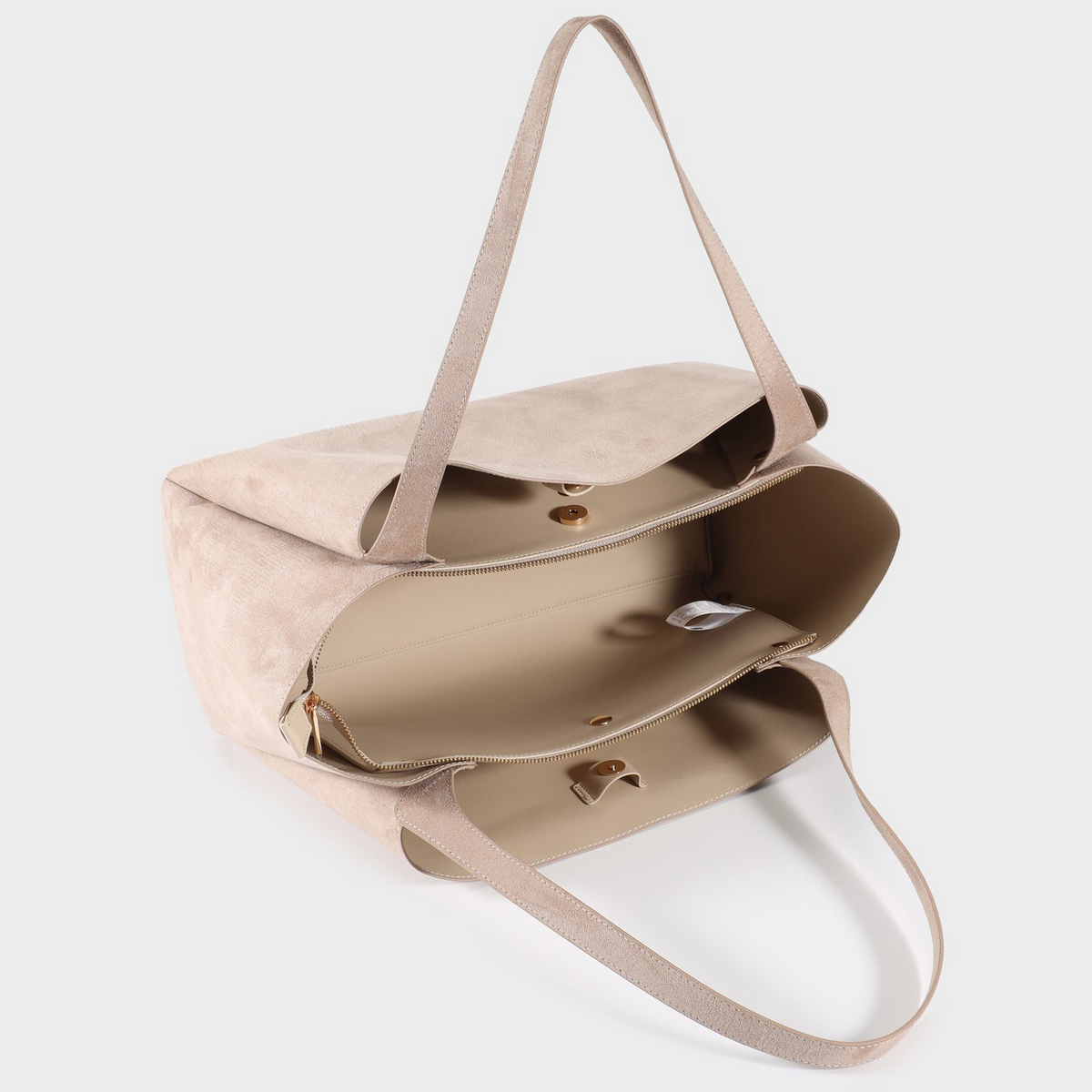 BORSA A SPALLA IVORY SUEDE - CAMEL