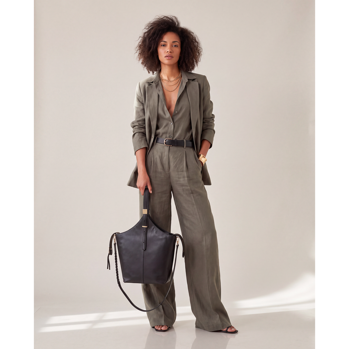 TORTONA Borsa donna a tracolla in pelle trapezio