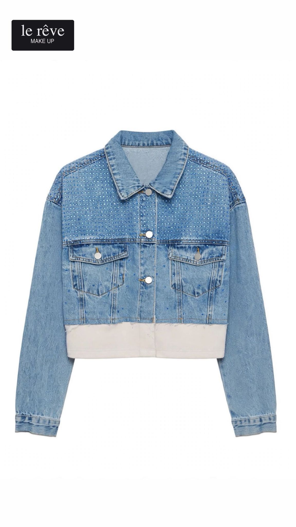 GIUBBINO CROP DENIM & STRASS LUMINA
