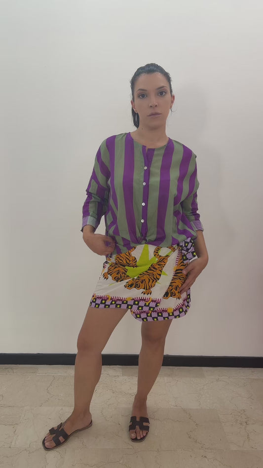Gonna pareo corto animalier