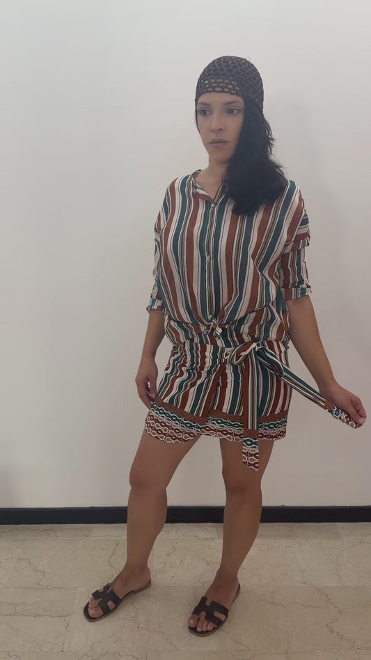 Minigonna pareo a balze