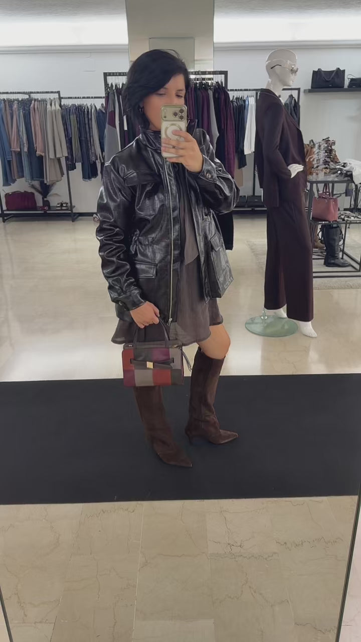 GIACCA CON COULISSE IN ECOPELLE